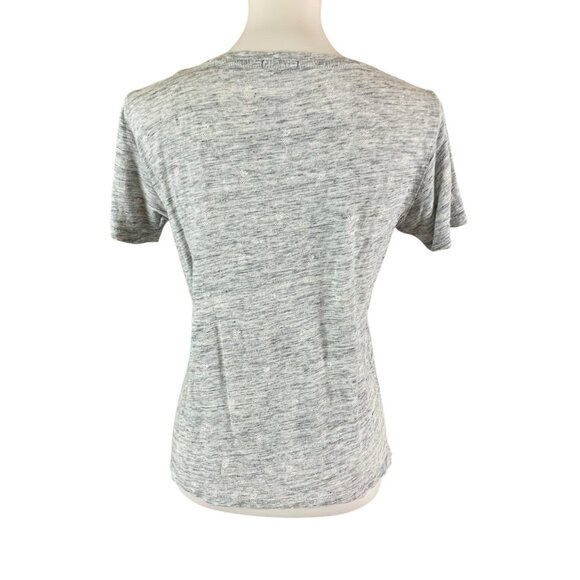 Rails Gray Linen Deep V Neck T Shirt M Soft Lightweight Casual Basic Core - Picture 2 of 4